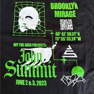 John Summit Brooklyn Mirage Black and Green Graphic T-Shirt